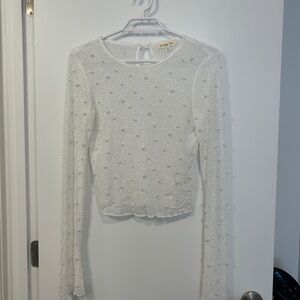 Ivory Beaded & Pearl Blouse